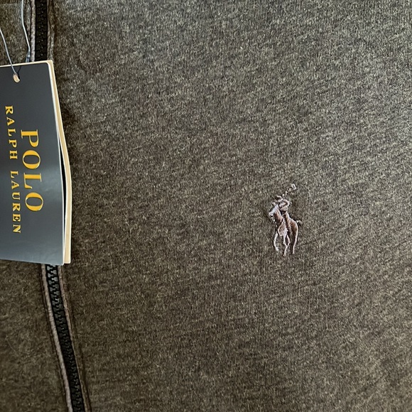 Polo Ralph Lauren REVERSIBLE Gray Heather Mock Neck Full Zip Vest - Picture 12 of 15